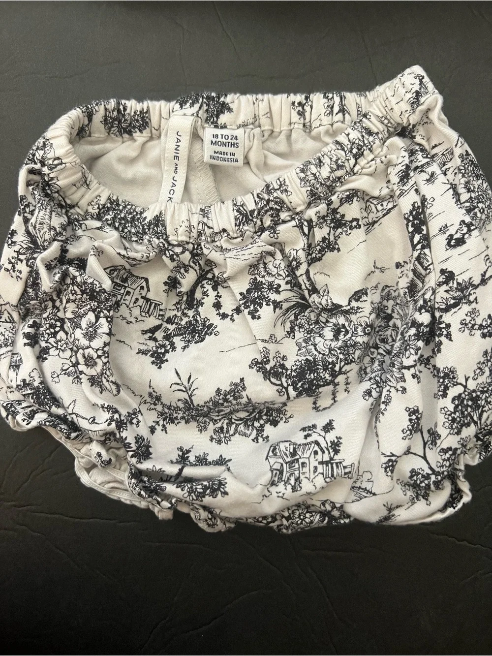 18-24m Janie and Jack Black & White Toile Dress with Matching Diaper Cover